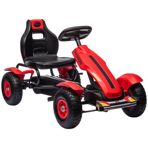 HOMCOM Pedálos Gokart 5-12 Éves Gyermekeknek, 121x58x61 cm, Piros 146605776