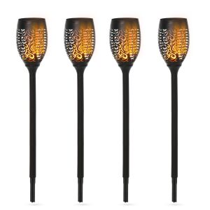 Outsunny Set 4 Lampi Solare LED Exterior Ø12×72 cm