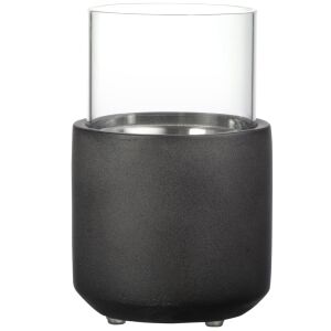 HOMCOM Semineu de masa, mini bol de foc din beton cu etanol cu capac, gri inchis 146607866 - Șemineu și sobă