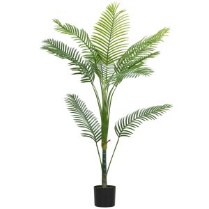 HOMCOM Műfüves Areca Pálma 150 cm Magas Beltéri Zöld Cserépben 146608877 - Lakberendezés