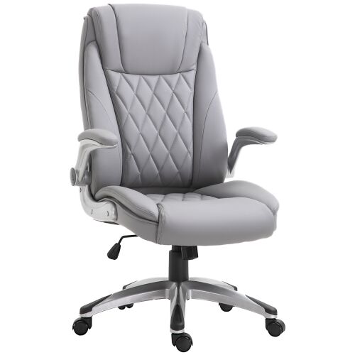 Vinsetto ergonomikus irodai szék párnázottsággal, állítható magassággal és 5 forgókerékkel, 69,5x76x113-121 cm, szürke