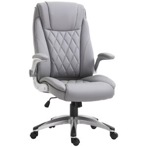 Vinsetto ergonomikus irodai szék párnázottsággal, állítható magassággal és 5 forgókerékkel, 69,5x76x113-121 cm, szürke 146609187 - Bútor