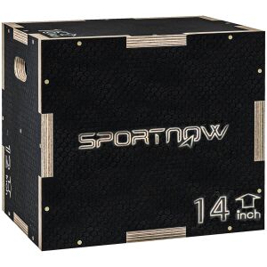 SPORTNOW 3 magasságú pliometrikus ugródoboz csúszásgátló fából, 41-36-31 cm, fekete 146609389 - Fitness eszköz