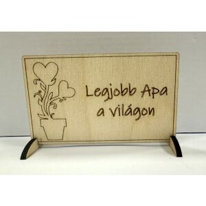 Lézervágott fa tábla - "Legjobb Apa a világon" 146610515 - Ajándék tábla