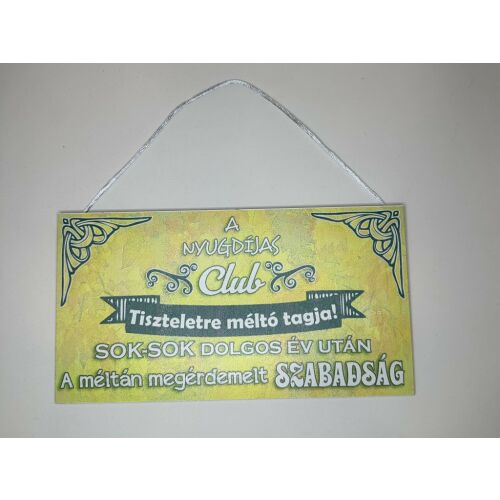 Nyugdíjas Klub – Dísztábla a méltó szabadsághoz 146610519