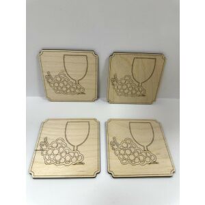 Elegáns és természetes: Lézervágott fa poháralátét szett 146610579 - Poháralátét