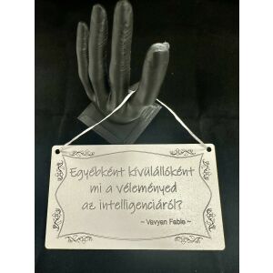 „Egyébként kívülállóként mi a véleményed az intelligenciáról?” – Szarkasztikus dekoráció a gondolkodóknak! 146610587 - Ajándék tábla