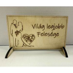 Lézervágott fa tábla - "Világ legjobb felesége" 146610609 - Ajándék tábla