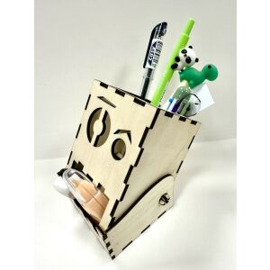 Grimaszoló Tároló – Lézervágott fa toll- és apróságtartó 146610651 - Irodai kiegészítő