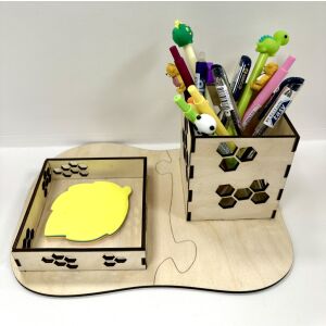 HexaRend– Lézervágott Fa Toll- és Jegyzettartó 146610650 - Irodabútor