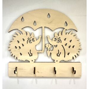 Sünis szerelem – fa kulcstartó 4 akasztóval 146610734 - Lakberendezés