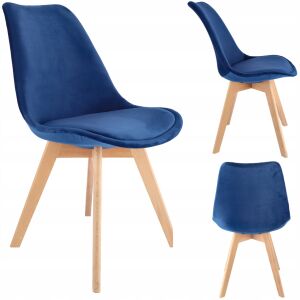 Scaun tapițat din catifea BARI bleumarin 146610826 - Mobilier pentru sufragerie