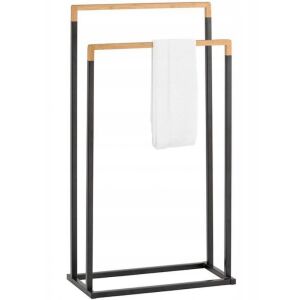 BAMBUSOVÝ DRŽIAK NA UTERÁKY ČIERNA PODLAHA 76 x 45 x 22 cm 146610840 - Jumi