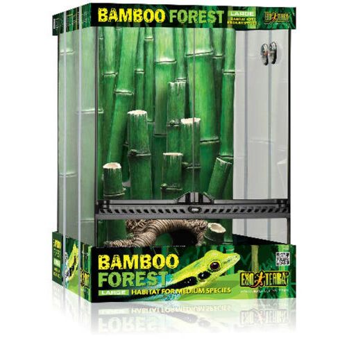 Exo-Terra Bamboo Forrest terrárium Small - Dekoratív kivitelű üvegterrárium (30x30x45cm) 146612016