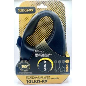 JK9 Retractable Dog Leash -  automata szalagos póráz (neon narancs) kutyák részére (L) 5 méter