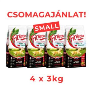 CSOMAGAJÁNLAT: FitActive PURE Hypoallergenic Beef-Rosehip (marha,csipkebogyó) - 4 x 3kg - SMALL