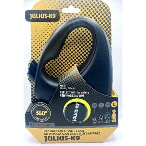 JK9 Retractable Dog Leash -  automata szalagos póráz (neon zöld) kutyák részére (L) 5 méter