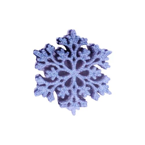 Noelle kék-ezüst csillogó hópehely karácsonyfadísz – 6 db-os szett