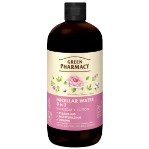 GREEN PHARMACY 3 az 1-ben micellás víz muskátli és pamut 500 ml 146613005 - Smink lemosó