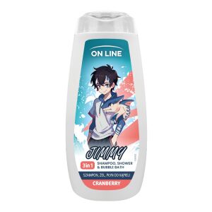 ON LINE KIDS Jimmy 3 az 1-ben sampon, gél, fürdőfolyadék - áfonya 400 ml 146613018 - Baba Fürdetés & Ápolás