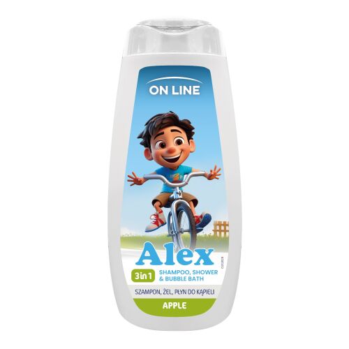 ON LINE KIDS Alex 3 az 1-ben sampon, gél, fürdőfolyadék - Alma 400 ml 146613157