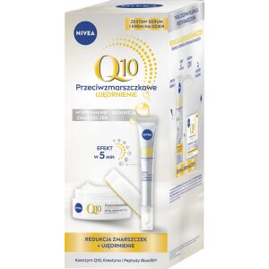 NIVEA Q10 ajándékkészlet ránctalanító, feszesítő nappali krém + szérum 146613173 - Arcápolási szett