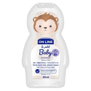 On Line Le Petit Baby 3 az 1-ben védő gél arc-, test- és hajmosáshoz – az első naptól kezdve  350 ml 146613442 - Baba Fürdetés & Ápolás