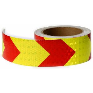 Fényvisszaverő öntapadó szalag autókhoz, teherautókhoz, pótkocsikhoz és tárgyakhoz, piros és sárga PVC, méret 5 cm x 500 cm, ORIGINAL DEALS 146614039 - Jelölés & Figyelmeztetés