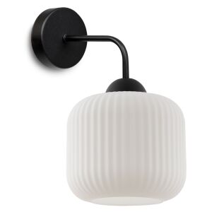 RIFFLE FEKETE FALI LÁMPA 1 LÁMPÁS FEHÉR HENGERLÁMPA E27