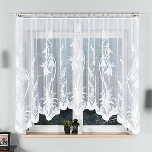 ANETA - Készre varrt jacquard függöny alul kivágással - 310x160 cm - fehér 146620129 - Függöny