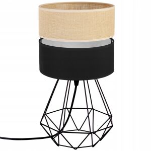 ASZTALI LÁMPA JUTA LÁMPABURNYÓ 20 CM FEKETE