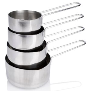 Acél konyhai mérőpoharak 4 db. 146624108 - Konyhai segédeszköz