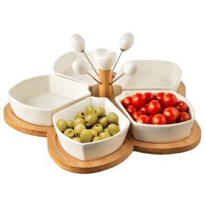 Fehér porcelán uzsonnás tálak WHITELINE 28,5 cm 10 db. 146624753 - Konyha & Étkezés