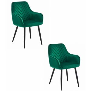 NANA szék - sötétzöld bársony / 2 db fekete láb 146625226 - Étkező szék
