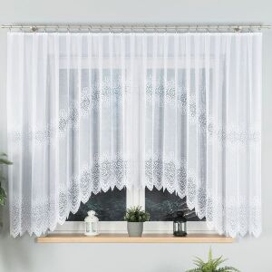 VIOLETTA - Készre varrt jacquard függöny alul kivágással - 400x160 cm - fehér 146625564 - Függöny