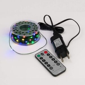 Instalatie De Craciun SIKS Pentru Brad, Liniara Cu Fir Tip Lita, Ghirlanda 100 Metri, 1000 Led-uri, Control Telecomanda, Temporizator, Culori Prezente Roz, Galben, Albastru, Verde, IP44, Mode 146627482 - Crăciun