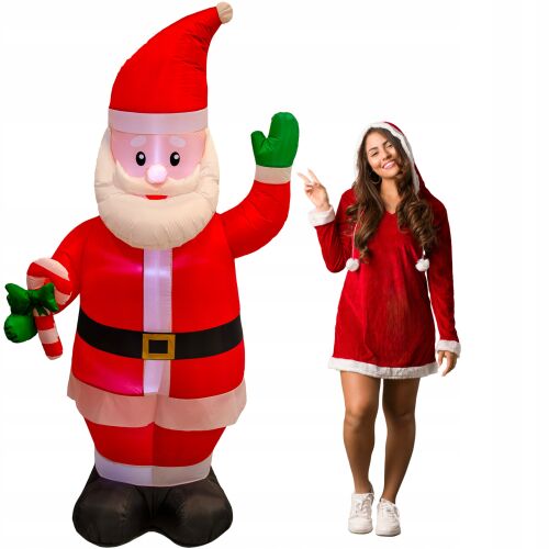 SANTA CLAUS felfújható NAGY VILÁGÍTÓ LED felfújható 215cm