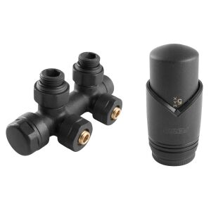 Dekoratív termosztatikus készlet ZTD30AT típus, kombinált, szögletes, antracit, előbeállítás nélkül