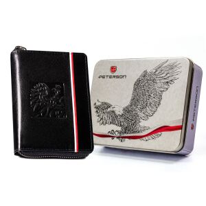 Bőr hazafias cipzáras pénztárca - Peterson
