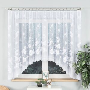 BOŻENA - Készre varrt jacquard függöny alul kivágással - 300x160 cm - fehér 146635021 - Függöny