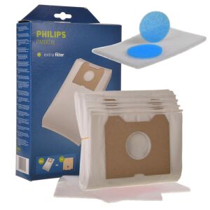 4x sac de praf din microfibră sintetică + filtru de protecție a motorului + microfiltre pentru aspiratoarele Philips Triathlon 1400, Triathlon 2000, Athena și Duathlon (PMB01K) 146635317 - Accesorii pentru electrocasnice mici