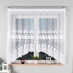 KASJANA - Készre varrt jacquard függöny alul kivágással - 320x160 cm - fehér 146635663 - Függöny