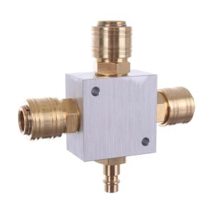 Bloc distribuitor de aer din aluminiu pentru sisteme pneumatice cu cuple rapide (3 mama, 1 tata) 146635788 - Construcții și renovări