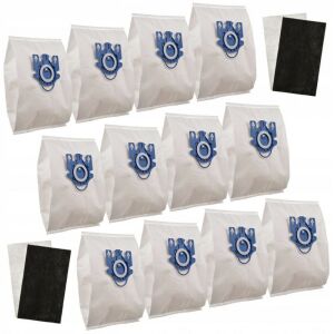 12x MIELE GN HyClean 3D porszívózsák G/N típusú, kompatibilis Classic C1, S8, S5, S2, HOOVER TELIOS modellekkel + 2x szűrő 146635790 - Porzsák