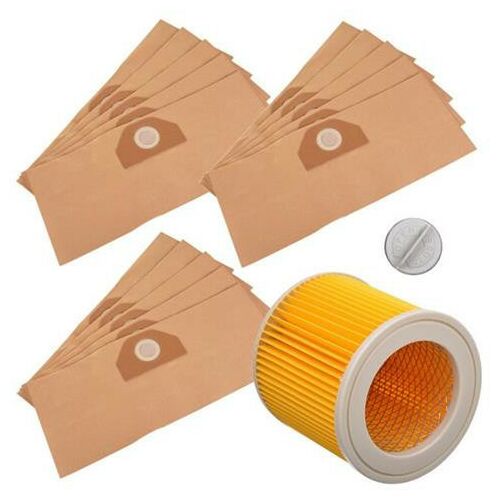 Papír Szűrő és Zsákok Karcher MV3, WD3, 200, SE4001, SE4002, WD 3.200 Porszívóhoz - 15 Darab