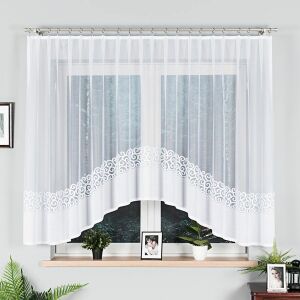 DANIELA - Készre varrt jacquard függöny alul kivágással - 350x155 cm - fehér 146635816 - Függöny