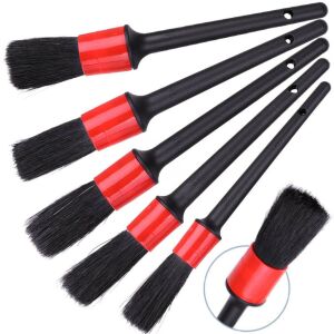 Set de 5 pensule pentru detalii, kit complet, kit de curatare a detaliilor cu peri naturali 146636542 - Instrument de îngrijire a mașinii