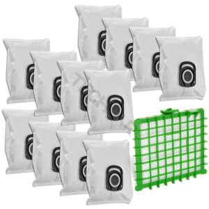 Sac de praf sintetic 12 buc pentru aspiratoare Rowenta, Tefal Hygiene+, Silence Force, Compact Power și X-Trem Power (înlocuiește codul articolului ZR200540) + filtru HEPA 146636656 - Saci de praf