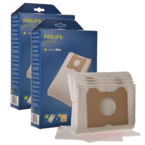 8x saci de praf din microfibră sintetică + 2x filtre de protecție a motorului pentru aspiratoarele Philips Triathlon 1400, Triathlon 2000, Athena și Duathlon (PMB01K) 146637201 - Accesorii pentru electrocasnice mici