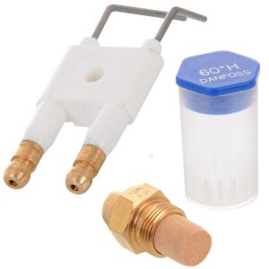 Electrod de aprindere + duză de combustibil Danfoss, dimensiune 1,35 H 60° pentru mașini de spălat Karcher HDS (6.415-682.0 / 6.415-001.0 / 6.415-595.0) 146637291 - Construcții și renovări